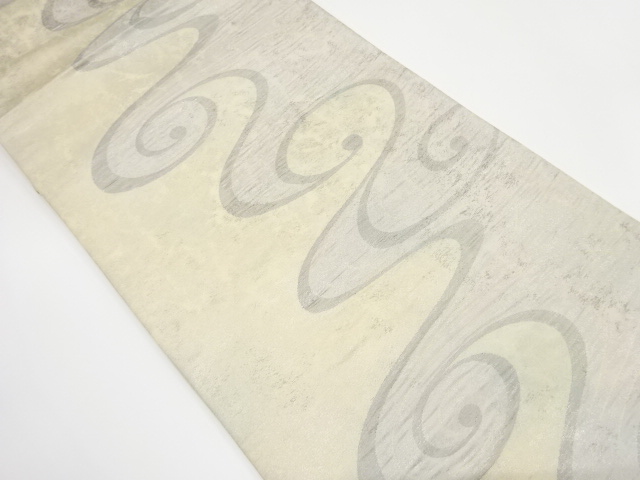 JAPANESE KIMONO / ANTIQUE FUKURO OBI / SILK / WOVEN ROUGH WAVE